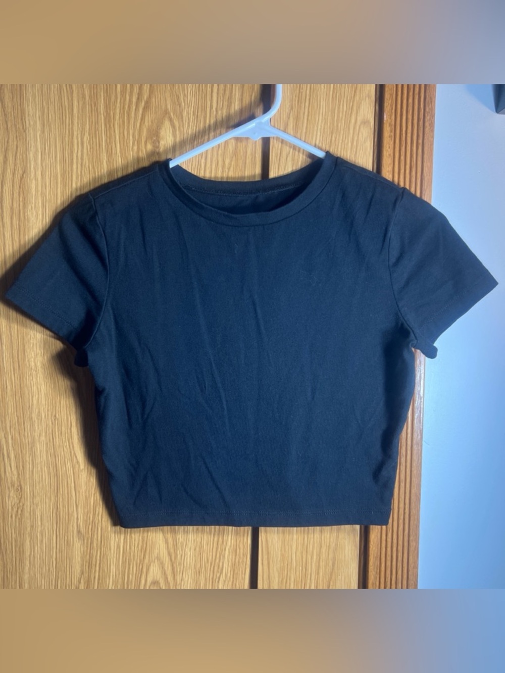 wild fable Black Cropped Crewneck Tee